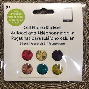 Cell Phone Stickers Button Jewel Tone